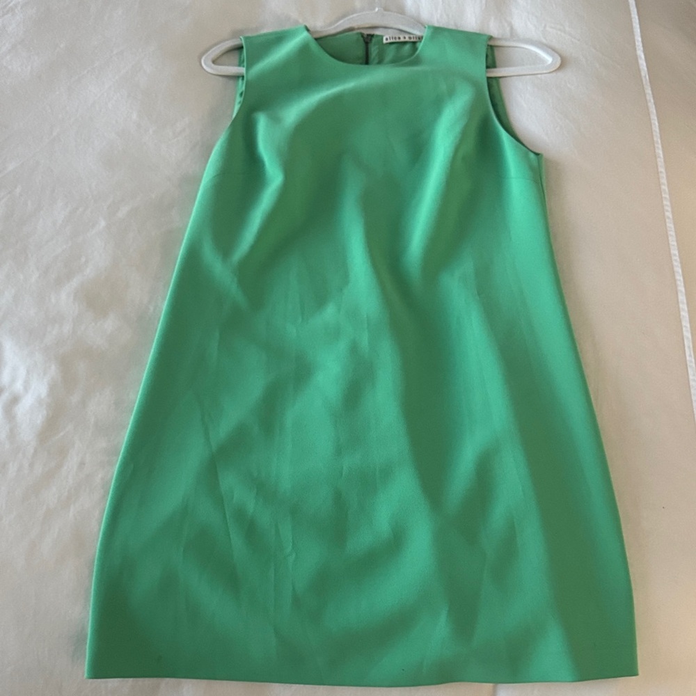 Alice and Olivia Vibrant Green Sleeveless Mini Dress